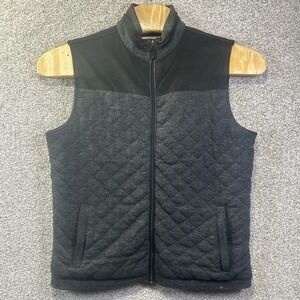 Johnston & Murphy Vest Mens Large Gray Quilted Full Zip Wool‎ Blend Casual Layer